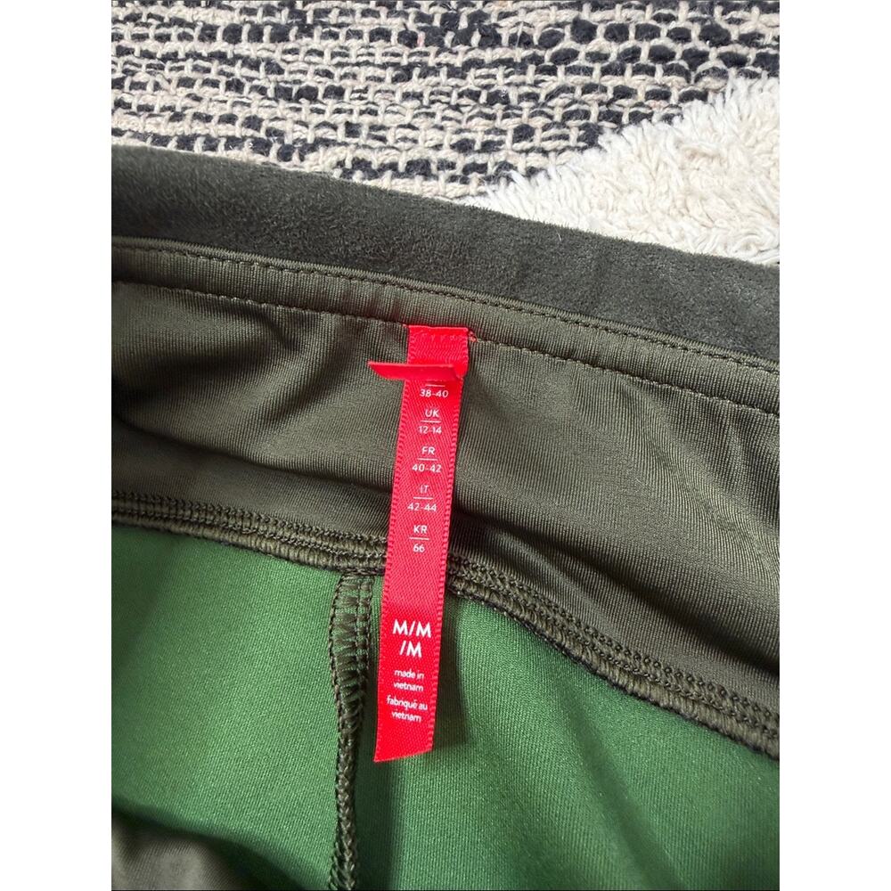Nwot Spanx Olive Green Suede Stretch Ponte Leggings size medium - Picture 3 of 7